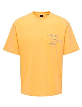 Camisetas Only & Sons 'Mani Life' Naranja
