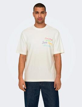 Camisetas Only & Sons 'Mani Life' Blanco