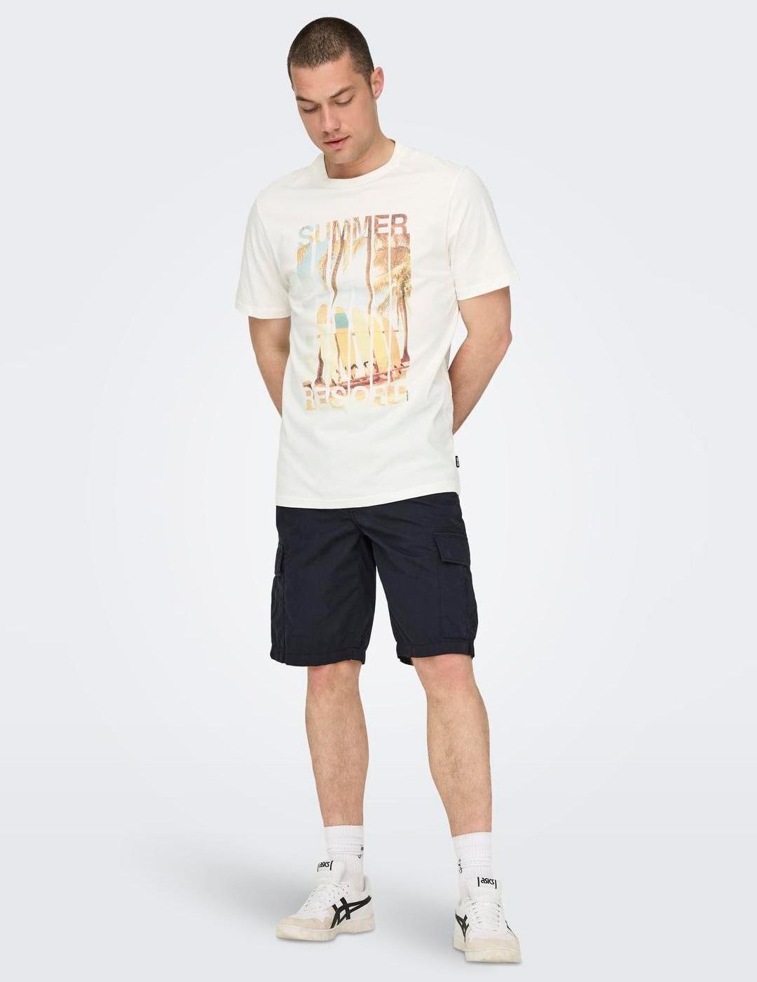 Camiseta Only & Sons 'Magdy Summer' Blanco