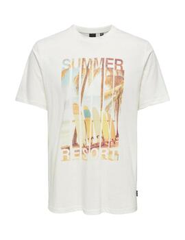 Camiseta Only & Sons 'Magdy Summer' Blanco