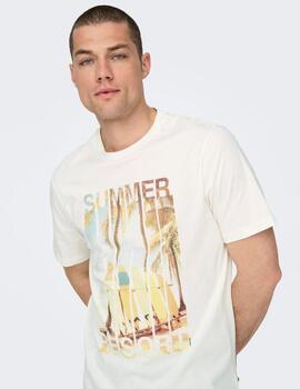 Camiseta Only & Sons 'Magdy Summer' Blanco