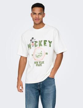 Camiseta Only & Sons 'Mickey' Blanco