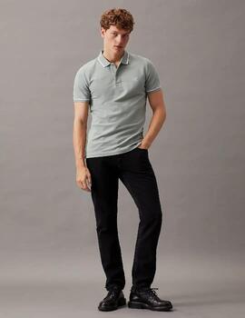 Polo Calvin Klein 'Tipping Slim' Verde