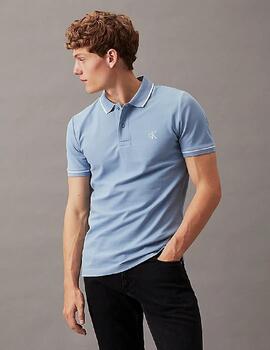 Polo Calvin Klein 'Tipping Slim' Celeste