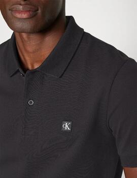 Polo Calvin Klein 'Embro Badge' Negro