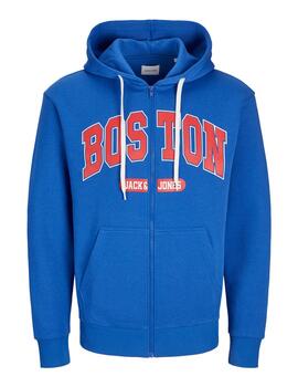 Sudadera Jack & Jones 'Bradley Varsiry' Azul Cremallera