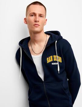 Sudadera Jack & Jones 'Bradley Varsiry' Marino Cremallera