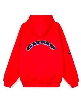 Sudadera Grimey 'Ufollow' Capucha Cremallera Rojo