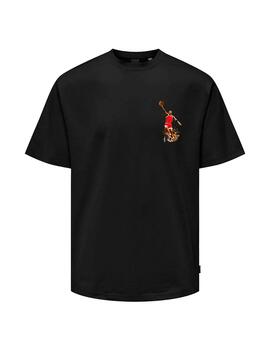 Camiseta Only & Sons 'Jordan Jumping' Negro