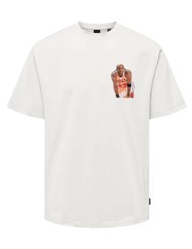 Camiseta Only & Sons 'Jordan Text' Blanco