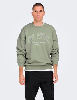 Sudadera Only & Sons 'Alta' Gris Verdoso