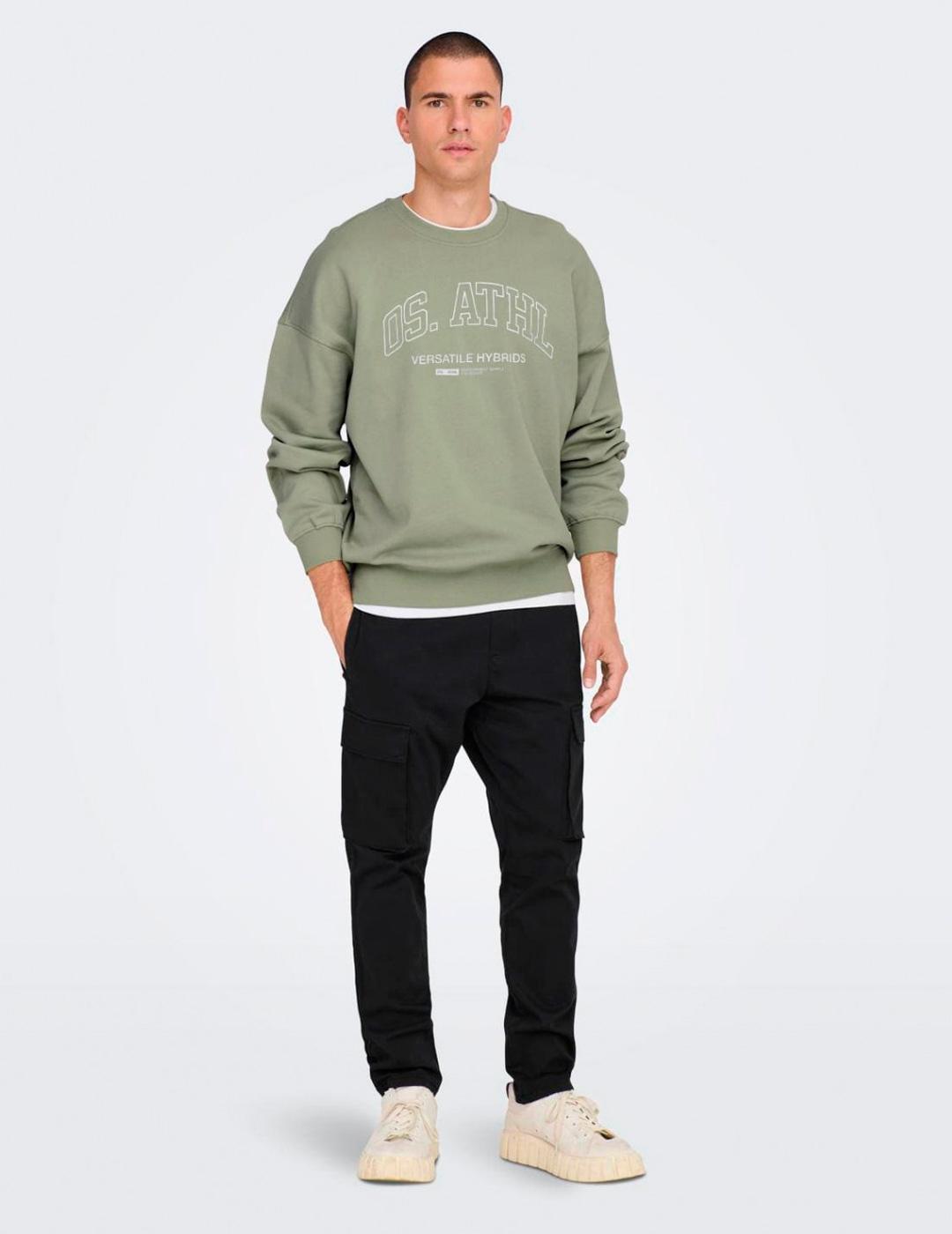 Sudadera Only & Sons 'Alta' Gris Verdoso