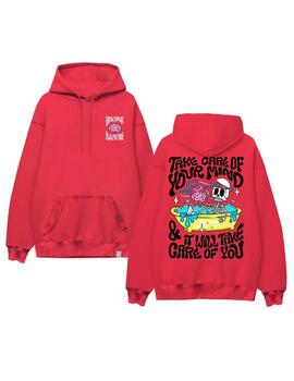 Sudadera TYS 'Bonescare' Capucha Rojo