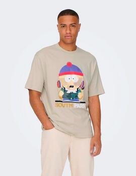 Camiseta Only & Sons 'South Park Rlx' Beige