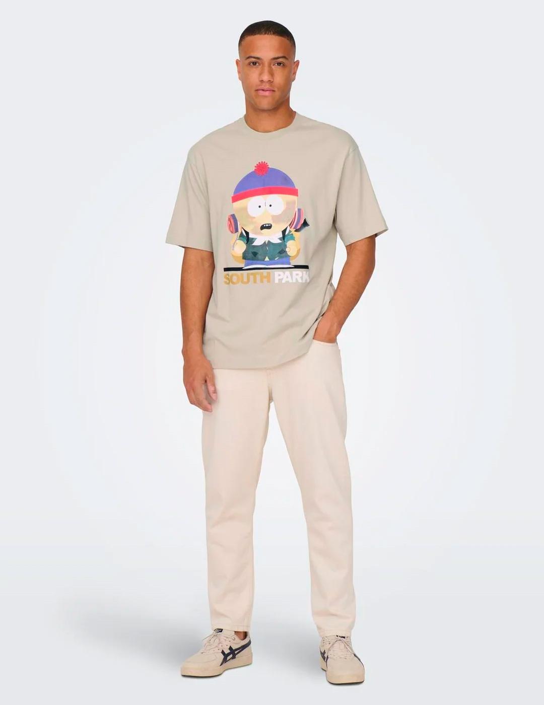 Camiseta Only & Sons 'South Park Rlx' Beige