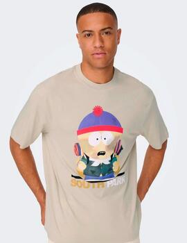 Camiseta Only & Sons 'South Park Rlx' Beige