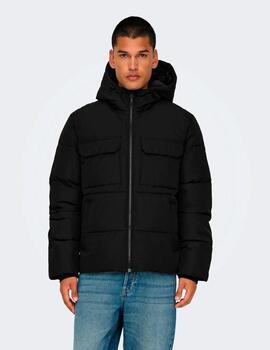 Chaqueta Only & Sons 'Elijah' Capucha Negro