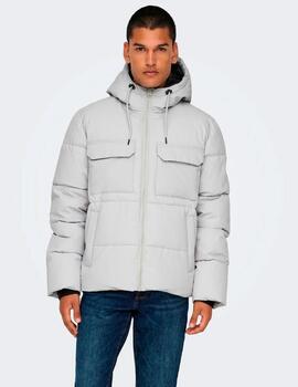 Chaqueta Only & Sons 'Elijah' Capucha Gris