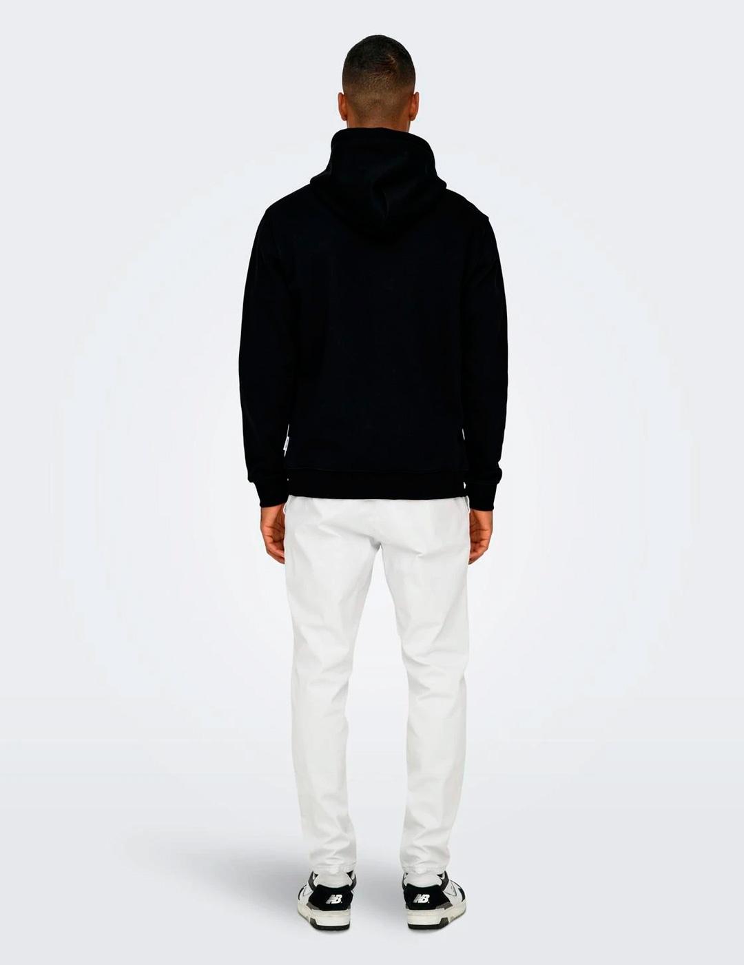 Sudadera Only & Sons 'Curated' Capucha Negro