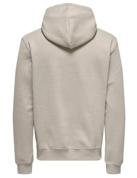 Sudadera Only & Sons 'Curated' Capucha Beige