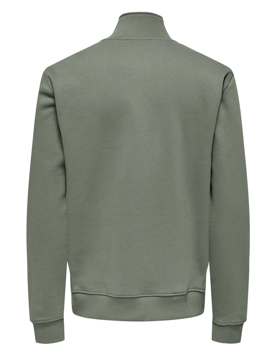 Sudadera Only & Sons 'Curated' Cremallera Gris