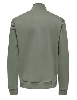 Sudadera Only & Sons 'Curated' Cremallera Gris