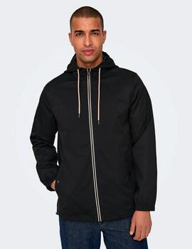 Chaqueta Cortavientos Only & Sons 'Alexander' Negro