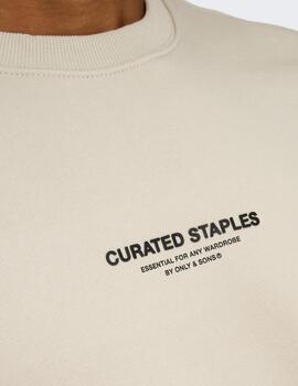 Sudadera Only & Sons 'Curated' Crudo