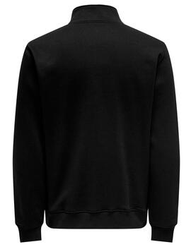 Sudadera Only & Sons 'Curated' Cremallera Negro