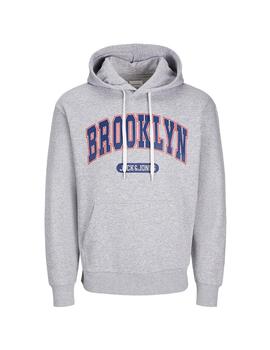 Sudadera Jack & Jones 'Bradley Varsity' Capucha Gris Claro