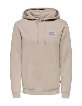 Sudadera Only & Sons 'Keane' Capucha Beige Hombre