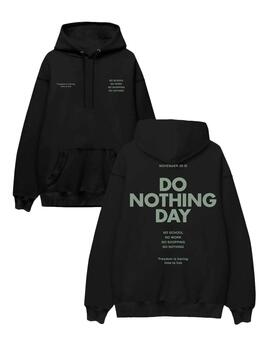 Sudadera TYS 'Do Nothing' Capucha Negro Unisex