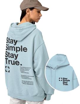 Sudadera TYS 'Stay Simple' Capucha Celeste Unisex