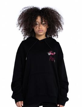 Sudadera Tys 'Muy Rosa' Capucha Negro Unisex