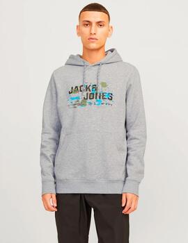 Sudadera Jack & Jones 'Outdoor' Capucha Gris Hombre