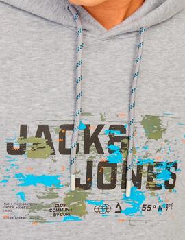 Sudadera Jack & Jones 'Outdoor' Capucha Gris Hombre