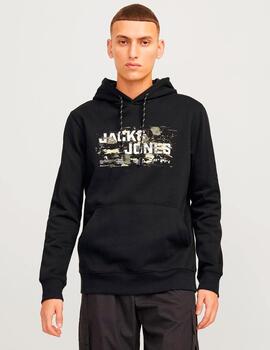 Sudadera Jack & Jones 'Outdoor' Capucha Negro Hombre