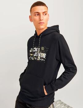 Sudadera Jack & Jones 'Outdoor' Capucha Negro Hombre