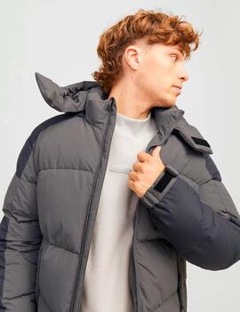 Chaqueta Acolchada Jack & Jones 'Aero' Gris Asfalto