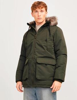 Chaqueta Jack & Jones 'Contruct Faux' Parka Verde