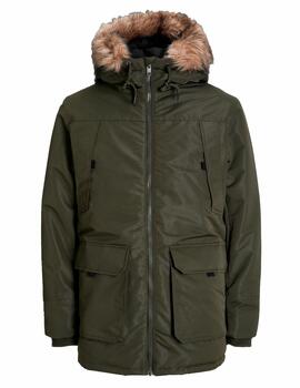 Chaqueta Jack & Jones 'Contruct Faux' Parka Verde