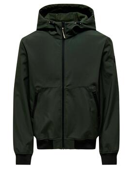 Chaqueta Only & Sons 'Bowie Shoftsell' Bomber Verde Hombre