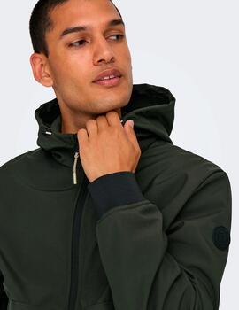 Chaqueta Only & Sons 'Bowie Shoftsell' Bomber Verde Hombre