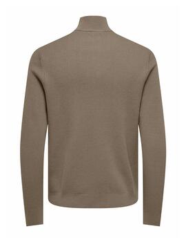 Jersey Only & Sons 'Phill' Cremallera Beige Hombre