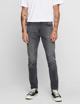 Vaquero Only & Sons 'Warp Skinny' Gris Hombre