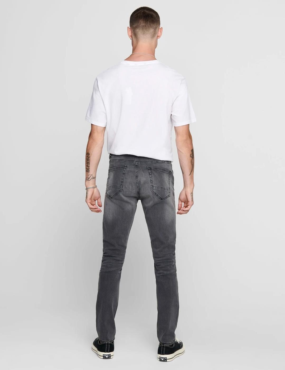 Vaquero Only & Sons 'Warp Skinny' Gris Hombre