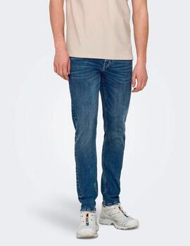 Vaquero Only & Sons 'Warp' Skinny Azul Medio