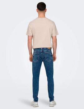 Vaquero Only & Sons 'Warp' Skinny Azul Medio