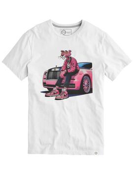 Camiseta TYS 'Pinkrolls' Blanco Unisex