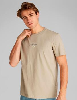 Camiseta Calvin Klein 'Monologo' Beige Hombre